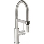 Kitchen tap Deck-mounted material: Inox with shower stainless steel, color: Chrome surface: Brushed Deck-mounted