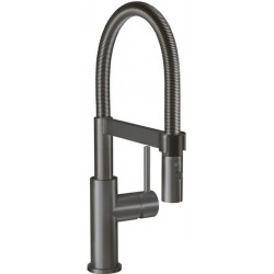 Kitchen tap Deck-mounted material: Inox with shower anthracite, color: Black surface: Matt Deck-mounted