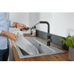 Kitchen tap Deck-mounted material: Inox with shower, color: Black surface: Matt Deck-mounted Kitchen tap Deck-mounted material: Inox with shower, color: Black surface: Matt Deck-mounted