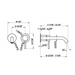 Wash basin tap Wall-mounted - external part 2 holes mixer Without waste, color: Black material: Inox surface: Matt Wall-mounted - external part