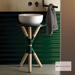 Βάση επίπλου με νιπτήρα 52x52x76 από ξύλο συνθετικό επιδαπέδιου τύπου με 1 νιπτήρα λευκό, χωρίς οπή, χωρίς υπερχείλιση, musk, χρώμα: Πράσινο Βάσεις επίπλου με νιπτήρα