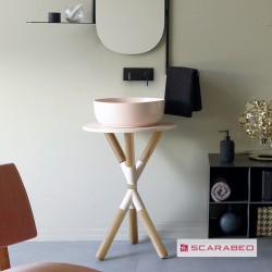 Furniture base with washbasin 52x52x76 material: Wood composite 1 basin countertop, color: Pink