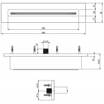Εκροή (στόμιο) 34,6x8 επίτοιχος τύπος καταρράκτης (Cascatta) brushed gold PVD, 34,6x8 x προβολή 6,35 από inox, χρώμα: Χρυσό επιφάνεια: Βουρτσισμένη Στόμια (ρουξούνια)