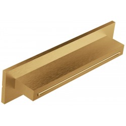 Εκροή (στόμιο) 34,6x8 επίτοιχος τύπος καταρράκτης (Cascatta) brushed gold PVD, 34,6x8 x προβολή 6,35 από inox, χρώμα: Χρυσό επιφάνεια: Βουρτσισμένη Στόμια (ρουξούνια)