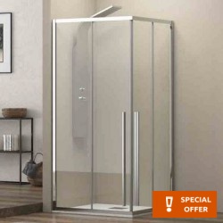 Καμπίνα ντουζιέρας ευθύγραμμη 90x200 8mm συρόμενη επιφάνεια: Γυαλιστερή, χρώμα: Χρωμέ Ευθύγραμμες