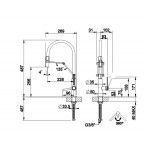 Kitchen tap Deck-mounted material: Brass with shower Finox Brushed Nickel, color: Chrome surface: Brushed Deck-mounted
