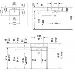 Νιπτήρας επίτοιχος 60x47x13,5 με 1 γούρνα με οπή στη μέση με υπερχείλιση / χωρίς κολώνα από πορσελάνη, χρώμα: Λευκό επιφάνεια: Γυαλιστερή Επίτοιχοι