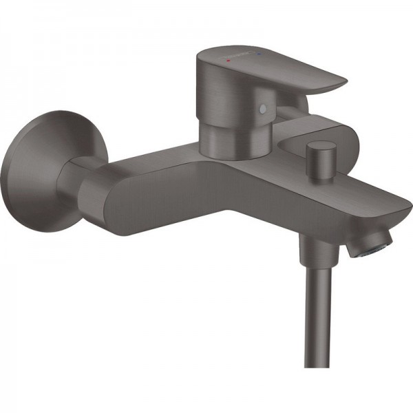 Bathtub tap Wall-mounted exposed material: Brass without hand shower, hose and holder mixer, color: Dark Grey surface: Brushed Wall-mouned exposed