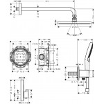 Shower tap and overhead shower Wall-mounted concealed - complete set 2 way material: ABS thermostatic, color: Chrome surface: Glossy Wall-mounted with overhead shower Shower tap and overhead shower Wall-mounted concealed - complete set 2 way material: ABS thermostatic, color: Chrome surface: Glossy Wall-mounted with overhead shower