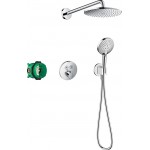 Shower tap and overhead shower Wall-mounted concealed - complete set 2 way material: ABS thermostatic, color: Chrome surface: Glossy Wall-mounted with overhead shower Shower tap and overhead shower Wall-mounted concealed - complete set 2 way material: ABS thermostatic, color: Chrome surface: Glossy Wall-mounted with overhead shower