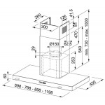 Absorber Chimney wall 90cm, style: 250 W, color: Chrome Wall-mounted chimney hoods