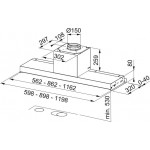 Απορροφητήρας εντοιχιζόμενος απλός 120cm 250 W, χρώμα: Χρωμέ Απορροφητήρες εντοιχιζόμενοι