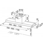 Απορροφητήρας εντοιχιζόμενος απλός 60cm 250 W, χρώμα: Χρωμέ Απορροφητήρες εντοιχιζόμενοι