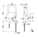 Kitchen tap Deck-mounted material: Inox with shower, color: Chrome/Black surface: Brushed Deck-mounted Kitchen tap Deck-mounted material: Inox with shower, color: Chrome/Black surface: Brushed Deck-mounted