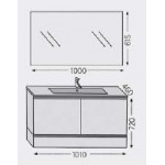 Έπιπλο μπάνιου κομπλέ με νιπτήρα, 101x46x72 από ξύλο συνθετικό επιδαπέδιου τύπου C, χρώμα: Ξύλο Δρυς Έπιπλα μπάνιου κομπλέ