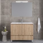 Έπιπλο μπάνιου κομπλέ με νιπτήρα, 101x46x72 από ξύλο συνθετικό επιδαπέδιου τύπου C, χρώμα: Ξύλο Δρυς Έπιπλα μπάνιου κομπλέ