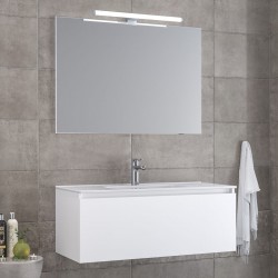 Bathroom furniture set with washbasin 101x46x35 material: Wood composite wall mounted C, color: Wood Oak Bathroom furniture sets