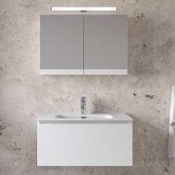 Bathroom furniture set with washbasin 81x46x35 material: Wood composite wall mounted, color: White Bathroom furniture sets