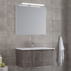 Bathroom furniture set with washbasin 81x46x60 material: Wood composite wall mounted C, color: Wood Grey
