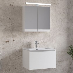 Bathroom furniture set with washbasin 61x46x60 material: Wood composite wall mounted, color: White Bathroom furniture sets
