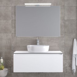 Bathroom furniture set with washbasin 101x46x35 material: Wood composite wall mounted C, color: White Bathroom furniture sets