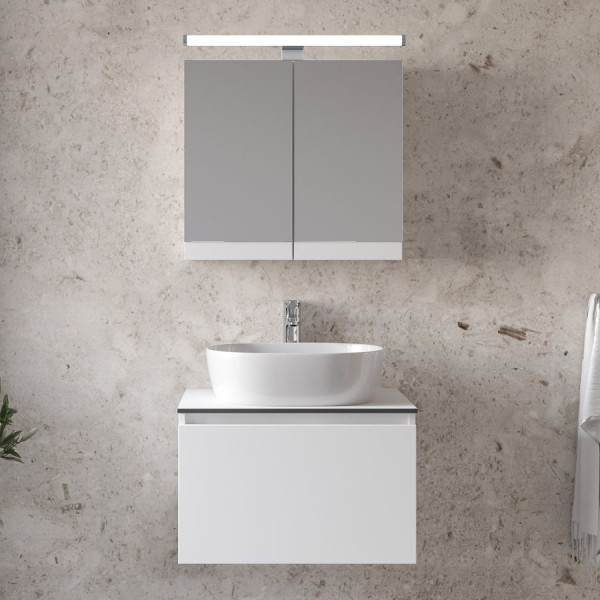 Bathroom furniture set with washbasin 61x46x35 material: Wood composite wall mounted, color: White Bathroom furniture sets Bathroom furniture set with washbasin 61x46x35 material: Wood composite wall mounted, color: White Bathroom furniture sets