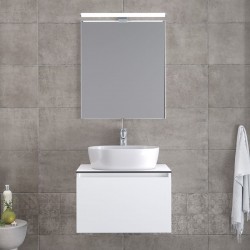 Bathroom furniture set with washbasin 61x46x35 material: Wood composite countertop C, color: White Bathroom furniture sets