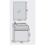 Bathroom furniture set with washbasin 45x26x60 material: Wood composite wall mounted, color: White Bathroom furniture sets