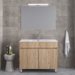 Bathroom furniture set with washbasin 101x46x72 material: Wood composite countertop C, walnut, color: Wood Oak Bathroom furniture set with washbasin 101x46x72 material: Wood composite countertop C, walnut, color: Wood Oak