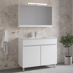 Bathroom furniture set with washbasin 81x46x72 material: Wood composite countertop, color: White