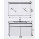 Bathroom furniture set with washbasin 61x46x72 material: Wood composite countertop, color: Wood Grey Bathroom furniture set with washbasin 61x46x72 material: Wood composite countertop, color: Wood Grey
