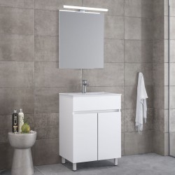 Bathroom furniture set with washbasin 61x46x72 material: Wood composite countertop C, color: White