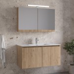 Bathroom furniture set with washbasin 101x46x50 material: Wood composite wall mounted, color: Wood Oak Bathroom furniture set with washbasin 101x46x50 material: Wood composite wall mounted, color: Wood Oak