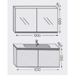 Bathroom furniture set with washbasin 101x46x50 material: Wood composite wall mounted, color: Wood Grey Bathroom furniture set with washbasin 101x46x50 material: Wood composite wall mounted, color: Wood Grey