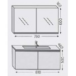 Bathroom furniture set with washbasin 81x46x50 material: Wood composite wall mounted, color: White Bathroom furniture set with washbasin 81x46x50 material: Wood composite wall mounted, color: White