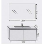 Bathroom furniture set with washbasin 81x46x60 material: Wood composite wall mounted C, color: White Bathroom furniture set with washbasin 81x46x60 material: Wood composite wall mounted C, color: White