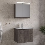 Bathroom furniture set with washbasin 61x46x60 material: Wood composite wall mounted, color: Wood Grey Bathroom furniture sets Bathroom furniture set with washbasin 61x46x60 material: Wood composite wall mounted, color: Wood Grey Bathroom furniture sets