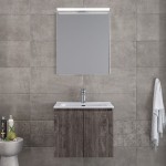 Bathroom furniture set with washbasin 61x46x60 material: Wood composite wall mounted C, color: Wood Grey Bathroom furniture sets