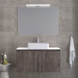 Έπιπλο μπάνιου κομπλέ με νιπτήρα, 101x46x50 από ξύλο συνθετικό επίτοιχου τύπου C, χρώμα: Γκρι Έπιπλα μπάνιου κομπλέ