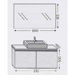 Bathroom furniture set with washbasin 61x46x50 material: Wood composite wall mounted C, color: Wood Grey Bathroom furniture set with washbasin 61x46x50 material: Wood composite wall mounted C, color: Wood Grey