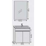 Bathroom furniture set with washbasin 61x36x60 material: Wood composite wall mounted C, color: White Bathroom furniture sets Bathroom furniture set with washbasin 61x36x60 material: Wood composite wall mounted C, color: White Bathroom furniture sets