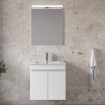 Έπιπλο μπάνιου κομπλέ με νιπτήρα, 61x36x60 από ξύλο συνθετικό επίτοιχου τύπου C, χρώμα: Λευκό Έπιπλα μπάνιου κομπλέ