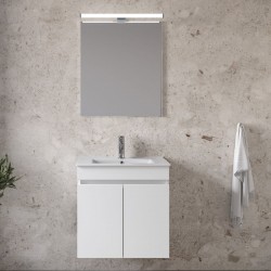 Bathroom furniture set with washbasin 61x36x60 material: Wood composite wall mounted C, color: White Bathroom furniture sets