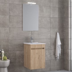 Bathroom furniture set with washbasin 41x41x60 material: Wood composite wall mounted C, walnut, color: Wood Oak Bathroom furniture sets