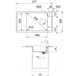 Sink Granite 87,7x49,5 left / right nested 1 bowl, color: Black Granite