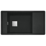 Νεροχύτης γρανιτένιος 87,7x49,5 με πάγκο αριστερά / με πάγκο δεξιά ένθετος 1 γούρνα αντιστρεφόμενος,matte black, χρώμα: Μαύρο Γρανιτένιοι