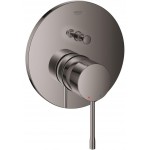 Shower tap Wall-mounted external part 2 way material: Brass mixer With plate without hand shower, hose and holder hard graphite, color: Grey surface: Glossy Wall-mounted - external part