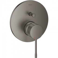 Shower tap Wall-mounted external part 2 way material: Brass mixer With plate without hand shower, hose and holder brushed hard graphite, color: Grey surface: Brushed Wall-mounted - external part