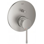 Shower tap Wall-mounted external part 2 way material: Brass mixer With plate without hand shower, hose and holder supersteel, color: Chrome surface: Brushed Wall-mounted - external part