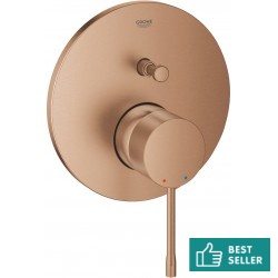 Μπαταρία ντουζιέρας εντοιχιζόμενη εξωτερικό μέρος 2 εξόδων αναμεικτική από ορείχαλκο με πλακέτα brushed warm sunset, χρώμα: Ροζ Χρυσό επιφάνεια: Βουρτσισμένη Εντοιχιζόμενες εξωτερικό μέρος